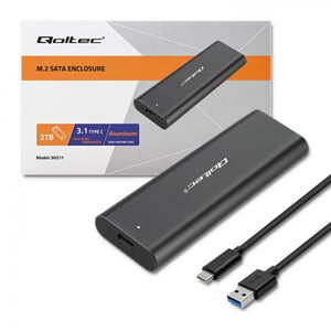 Qoltec 50312 hårddiskhölje SSD-hölje Svart M.2