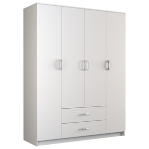 Topeshop ROMANA 160 WHITE KPLB Wardrobe and Closet, 11 shelves, 4 doors. White