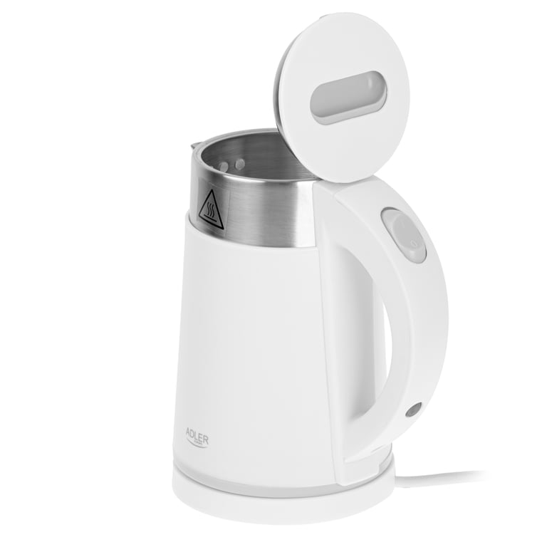 Adler AD 1372W czajnik elektryczny 0,6 l 800 W Metaliczny, Biały