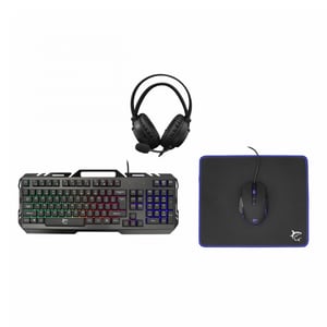 White Shark Cheyenne klawiatura Dołączona myszka Gaming USB AZERTY Belgijski Czarny