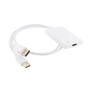 4World DisplayPort/USB - HDMI, M/F, 0.5m 0,5 m DisplayPort/USB Biały