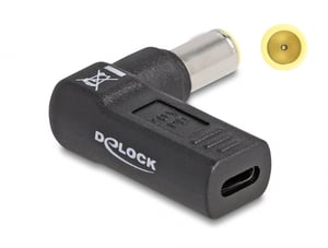 DeLOCK Adapter für Laptop-Netzkabel, USB-Typ-C-Buchse auf IBM-Stecker 7,9 x 5,5 mm, 90° abgewinkelt