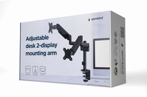 Gembird MA-DA2P-01 uchwyt / stojak do monitorów 81,3 cm (32") Biurko Czarny