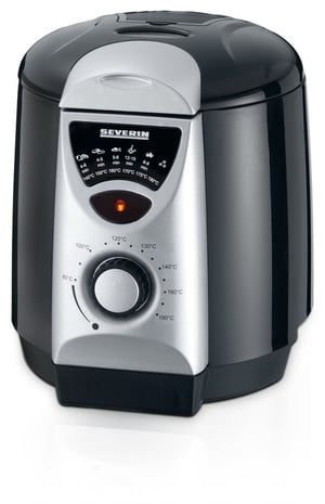 Severin FR 2408 Single-Basket Fryer, 0.95 L, Standalone, 840 W, Black, Silver
