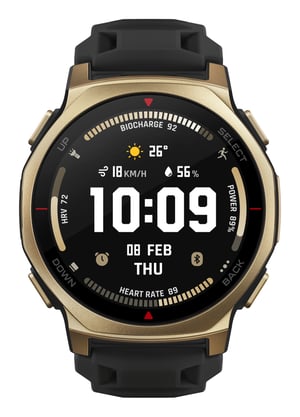 Amazfit T-rex 3 Pro 3.35 cm (1.32") AMOLED 44 mm Digital 466 x 466 px Touchscreen Gold Wi-Fi GPS