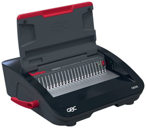 GBC CombBind CB25E Comb Binder, 390 sheets. Black, Red