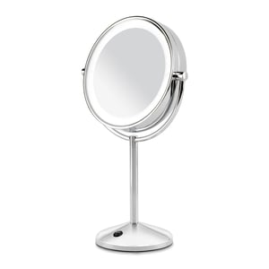 BaByliss 9436E Freestanding Round Stainless Steel Makeup Mirror