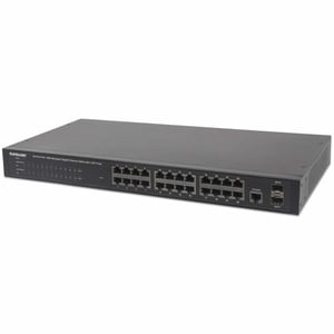 Intellinet 560559 Managed Gigabit-Ethernet-Netzwerk-Switch (10/100/1000) mit PoE-Unterstützung, schwarz