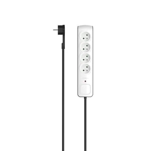 Hama P2223762 Surge Protector, Black, White, 4 x 250 V AC Outlets, 3 m