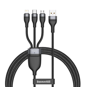Baseus Zinc Magnetic Safe Handy-Kabel Schwarz, Grau 1,2 m USB-A, Lightning + Micro-USB-B + USB-C