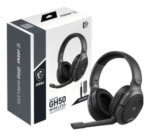 MSI Immerse GH50 trådlöst headset, trådbundet och trådlöst, huvudband, gaming, USB typ A, svart