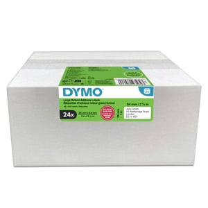 DYMO Original-Etiketten mit Rücksendeadresse für LabelWriter | 25 mm x 54 mm | Selbstklebend | 24 Rollen à 500 Easy-Peel-Etiketten (12.000 Stück) | für LabelWriter-Etikettendrucker | Hergestellt in Europa
