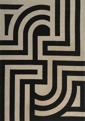Teppich „Decor Art Deco“ für den Innenbereich, rechteckig, Baumwolle, Polyester, beige, schwarz