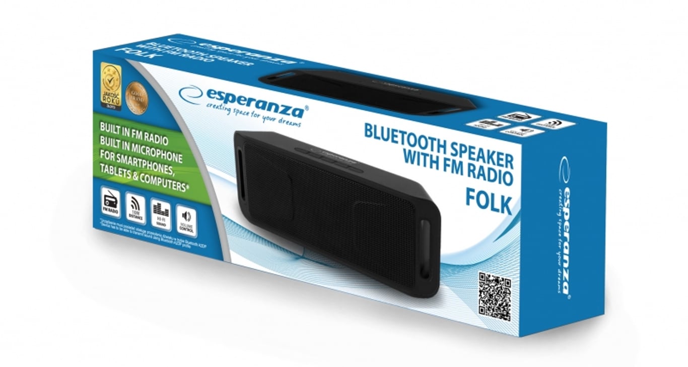 Esperanza FOLK Przenośny głośnik stereo Czarny 6 W