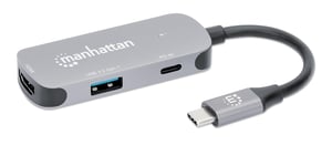 Manhattan 190299 Wired USB 3.2 Gen 1 (3.1 Gen 1) Type-C Docking Station, Silver
