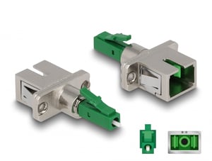 DeLOCK Adapter światłowodowy hybrydowy LC Simplex męski na SC Simplex żeński, zielony