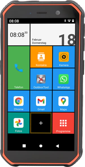 Olympia TREK 14 cm (5,5") Dual SIM Android 10 4G USB Type-C 3 GB 32 GB 5000 mAh Svart, Orange