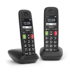 Gigaset E290 Duo Analog telefonlur Namn och identifiering av den som ringer Svart