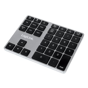 LogiLink ID0187 Ziffernblock, Universal, Bluetooth, Aluminium, Schwarz
