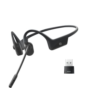 SHOKZ OpenComm UC – Schwarz Kabelloses Over-Ear-Headset Büro/Callcenter Bluetooth Schwarz