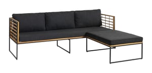 Jysk 3780370 UGILT Chaise Lounge Sofa with Pillows, 3-Seater, Wood