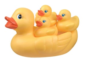 Playgro Bath Duckie Family Bath Toys Orange, Yellow