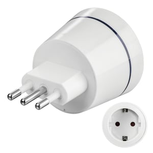 Hama 00121997 adapter wtyczek zasilających Typ L (IT) Typu F Biały
