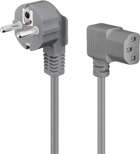 Goobay 50079 Power Cable, Gray, 2 m, F-type IEC C13 Power Plug