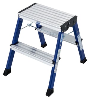 Krause 130082 pall med fotsteg Aluminium, svart, blå