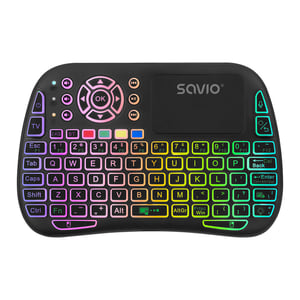 Savio SAVMKW-04 tangentbord för mobila enheter, QWERTY US English, USB Type-C, svart