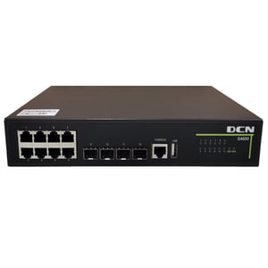 DCN S4600-12X-SI, hanterad L2 Gigabit Ethernet-nätverksswitch (10/100/1000), svart