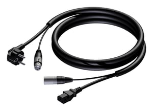 PROCAB CAB402/20 kabel zasilające Czarny, Szary 20 m Power plug type F / XLR (3-pin) IEC C13 / XLR (3-pin)