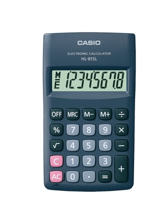 Casio HL-815L fickräknare Grundläggande räknare Svart