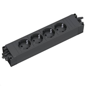Bachmann 906.18819 förgrening med 4 nätuttag, för inomhusbruk, svart