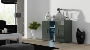 Cama byrå 120 cm SOHO S7 grå/grå högblank