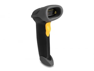 DeLOCK 1D USB Barcode Scanner with Connection Cable and Stand - Laser - Black