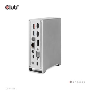 CLUB3D CSV-1568 Dockingstation USB 3.2 Gen 2 (3.1 Gen 2) Typ-C Metallic