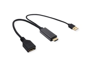VALUE 12.99.3146 adapter kablowy 0,3 m HDMI Typu A (Standard) DisplayPort Czarny