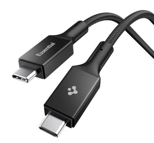 Spigen Essential EB10010CC USB 3.2 Gen 1 (3.1 Gen 1) Cable, 1 m, USB-C, 5 Gbit/s, 100 W, Black