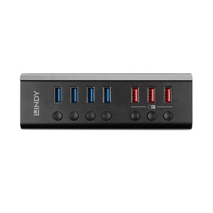 Lindy 43371 USB 3.2 Gen 1 (3.1 Gen 1) Typ-B-Hubs und -Konzentratoren, 5000 Mbit/s, schwarz