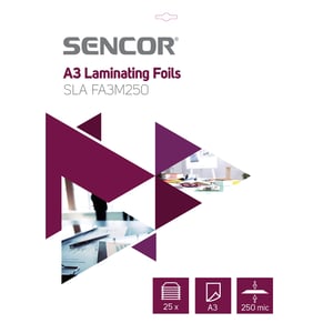 Sencor SLA FA3M250 lamineringsfilm A3, 25 st.