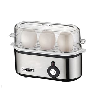 Mesko Home MS 4485 3-Egg Egg Cooker, 210 W, Black, Silver, Clear