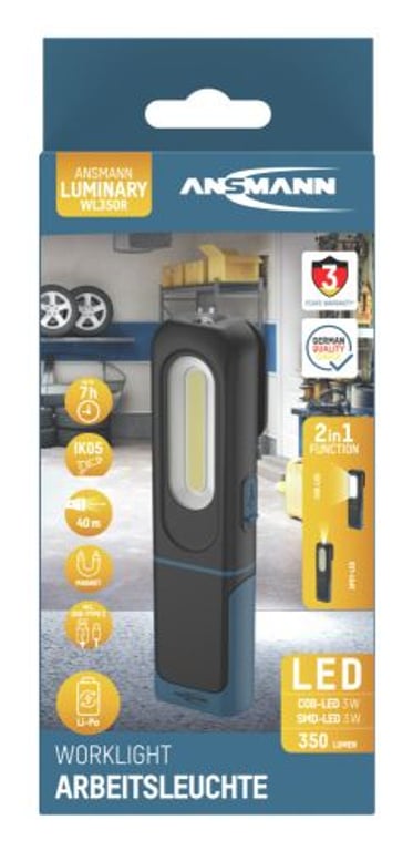 Ansmann WL350R Czarny, Niebieski LED