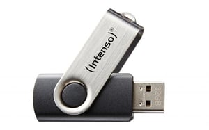 Intenso Basic Line USB-Stick 64 GB, USB Typ A 2.0, Schwarz, Silber