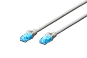 Digitus Patchkabel (Patch Cord) RJ45-RJ45, Kat. 5e, U/UTP, AWG 26/7, PVC, 10 m, grau, 1 Stück