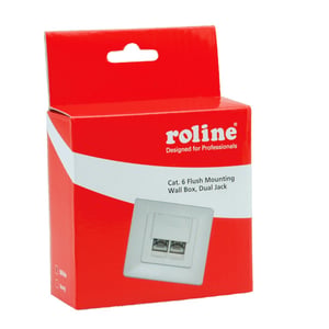 ROLINE Unterputz-Wandsteckdose, Cat.6, geschirmt, weiß