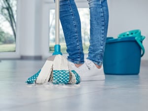 Leifheit 52106 mop Bawełna, Włókno Suchy i Mokry Niebieski, Biały
