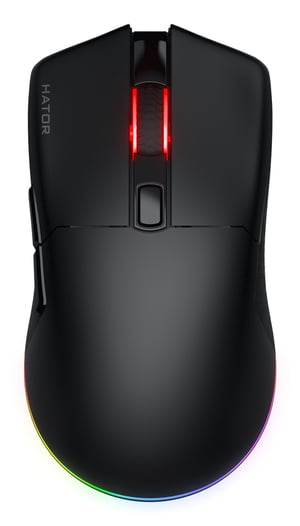 HATOR Pulsar 3 Wireless Gaming-Maus, beidhändig, RF Wireless + Bluetooth + USB Typ C, optisch 12000 DPI
