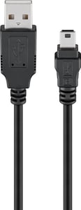 Goobay 50767 USB-Kabel USB 2.0 1,8 m USB A – Mini-USB B Schwarz