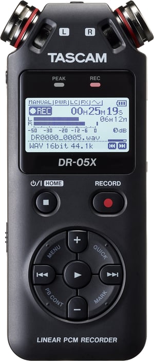 Tascam DR-05X diktafon Minneskort Svart